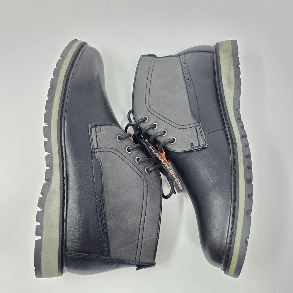 Hawke & Co Mens Fairweather Black Grey Chukka Boots Memory Foam Size 8.5 NEW